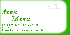 aron khern business card